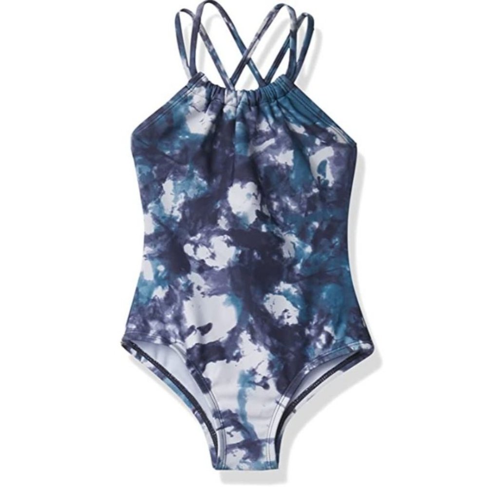 Kanu Surf Girls' Jasmine Beach Sport Halter One Piece Swimsuit